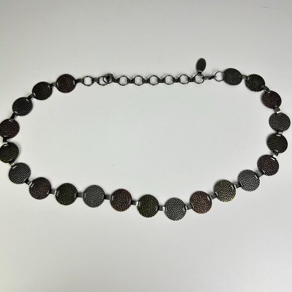 Nine West Silver Gold Bronze Metal Disc Round Medallion Belt Women's One Size‎ - Picture 1 of 9